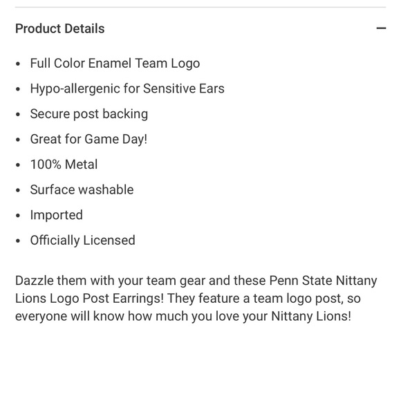 Penn State Earrings - Picture 2 of 2